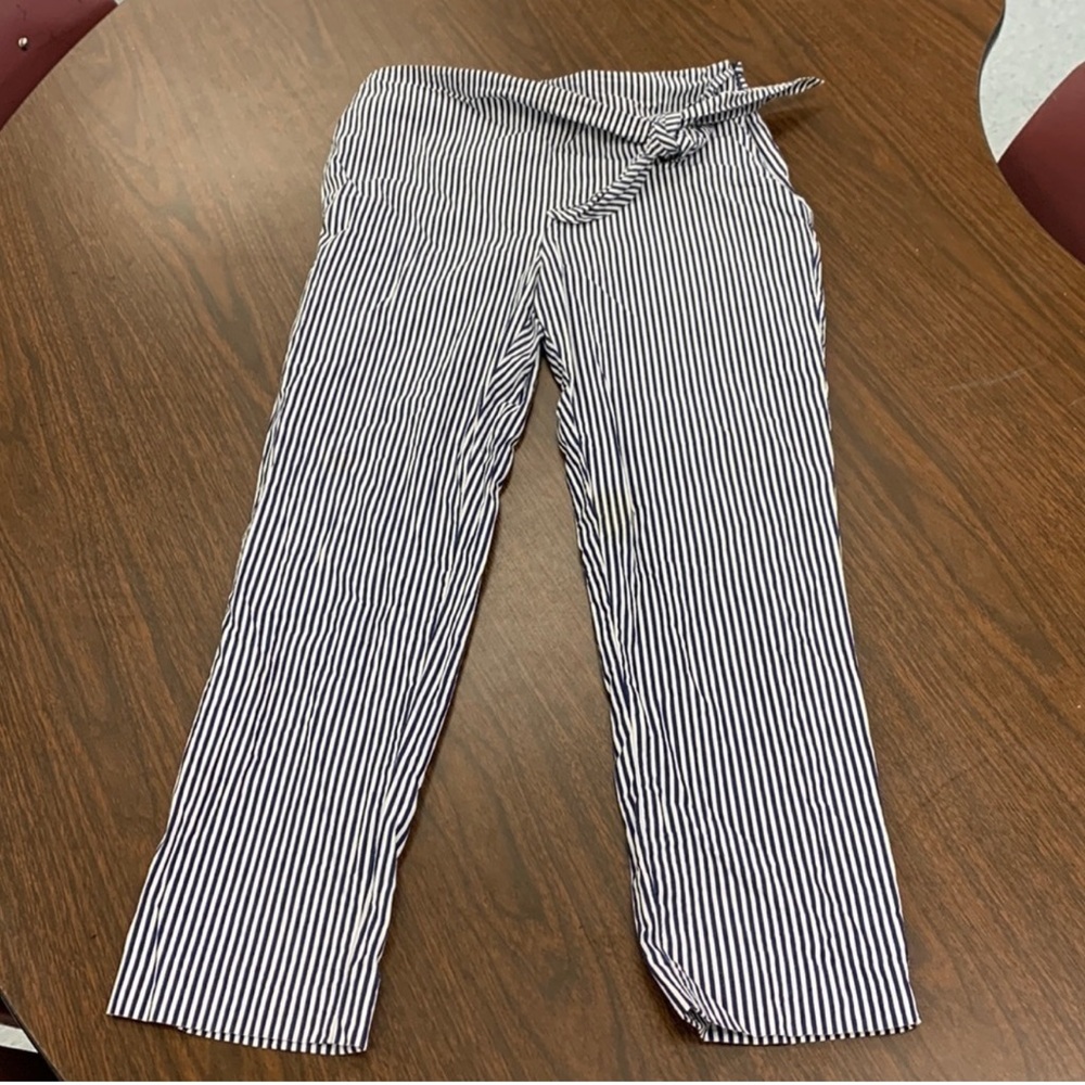 Zara tie front striped pants